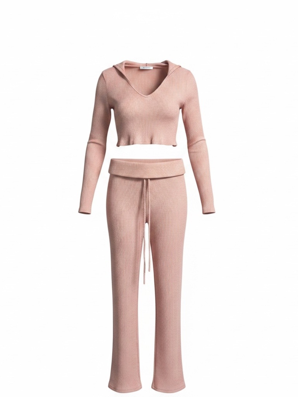 Fashion Nova Dusty Rose Ribbed Knit Top & pants